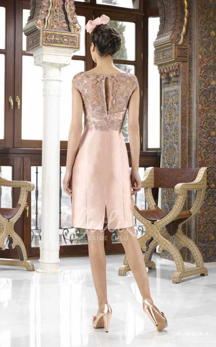 Knee-Length Satin Appliqued Mother of the Bride Dress Casual Dress