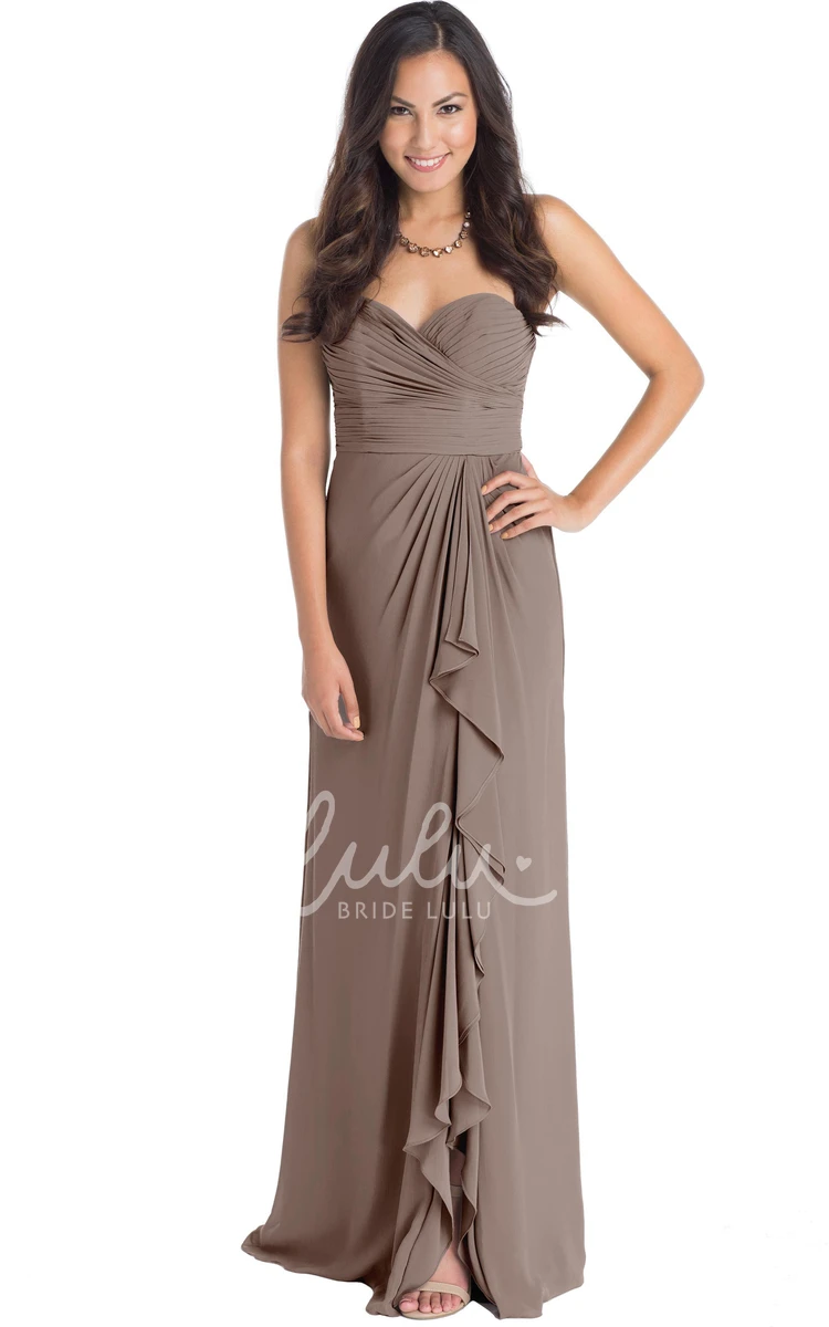 Sweetheart Chiffon Bridesmaid Dress with Draping Multi-Color Convertible