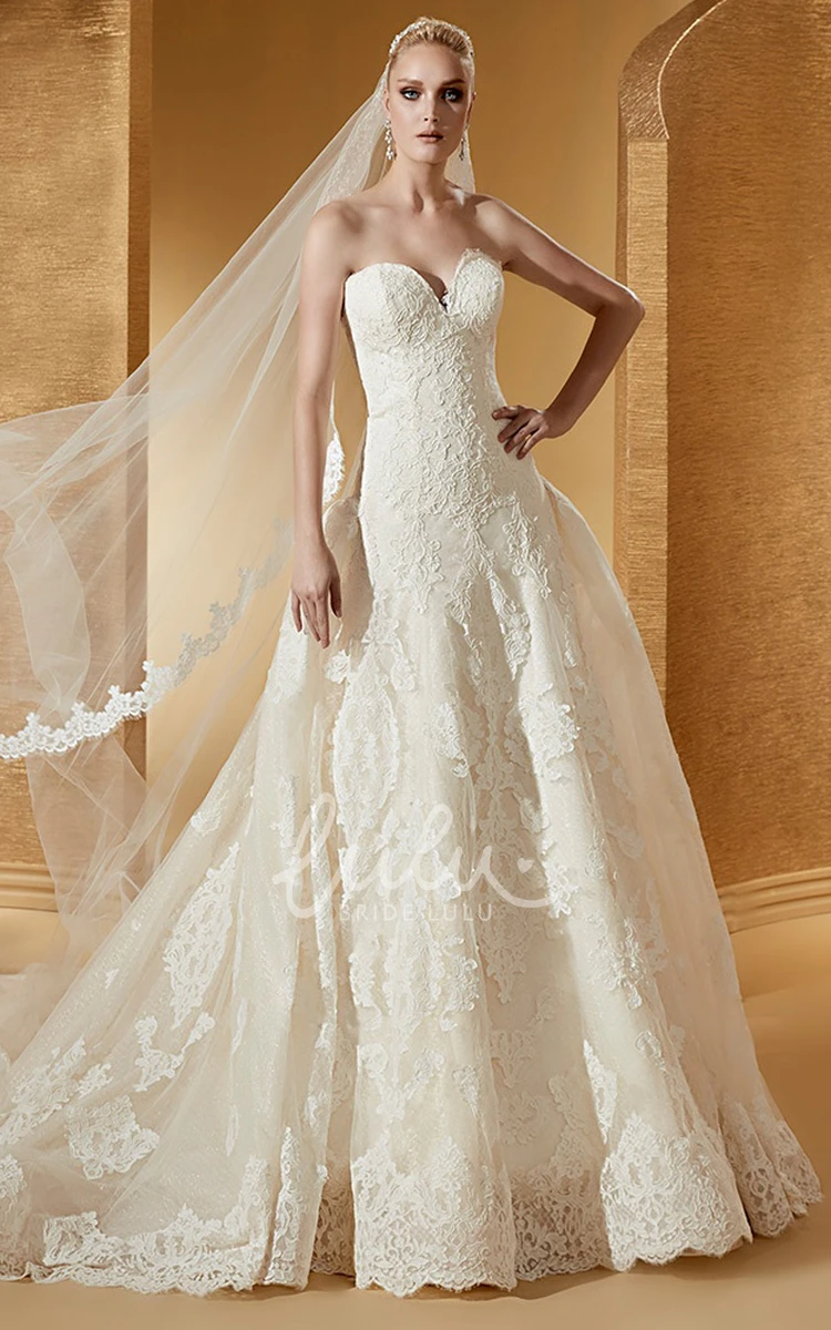 Sweetheart Lace Ball Gown with Fine Appliques Wedding Dress