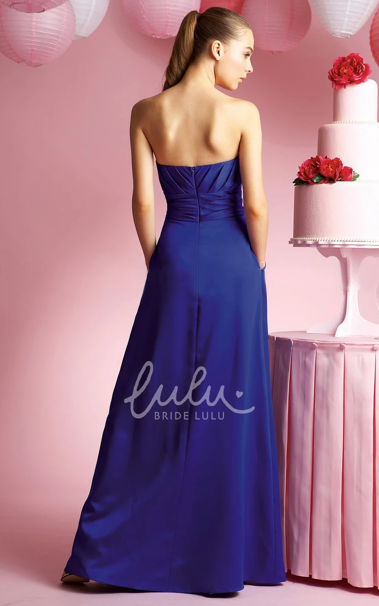 Taffeta Bridesmaid Dress with Ruches and Pockets Sweetheart A-Line Dress