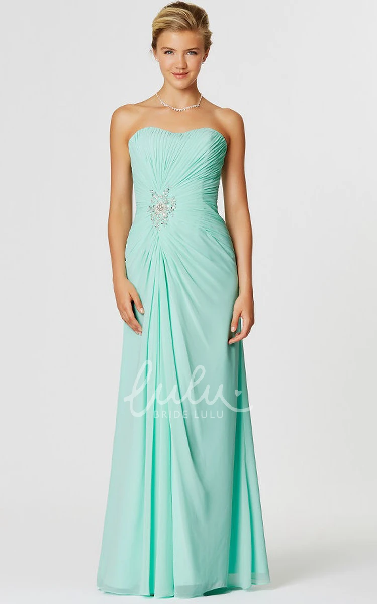 Ruched Sweetheart Chiffon Bridesmaid Dress in Sleeveless Style