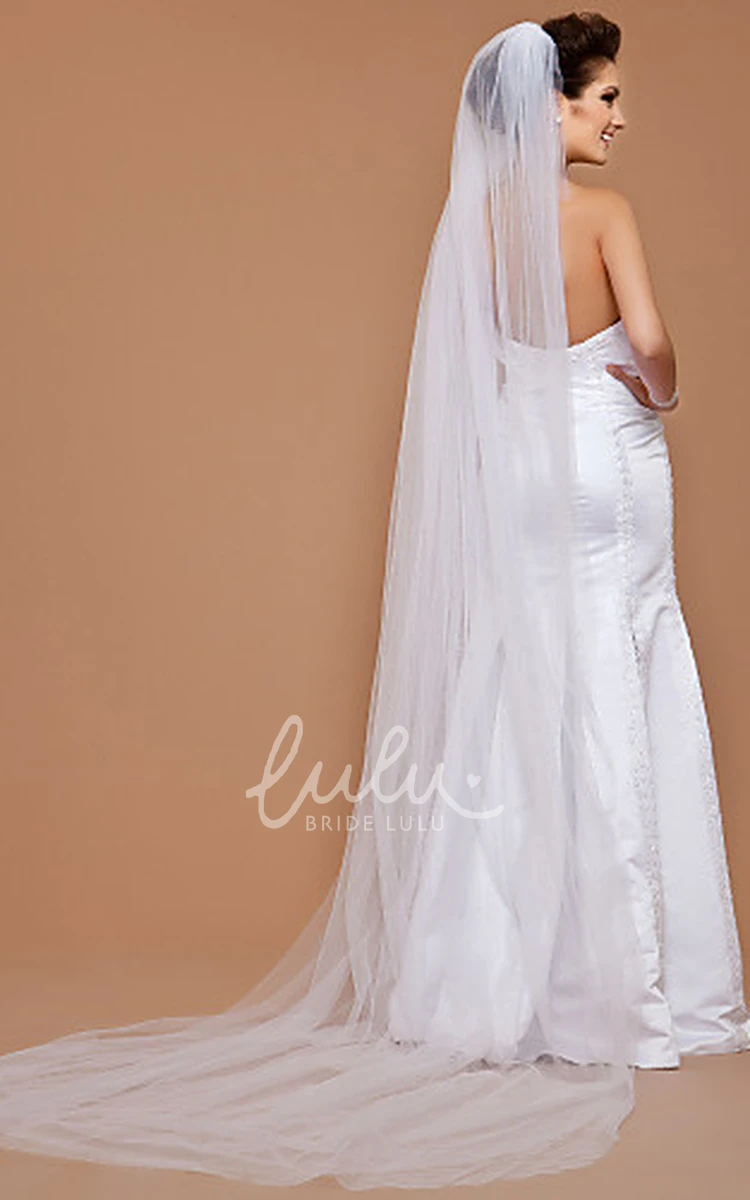 Classic One-tier Tulle Wedding Veil with Cut Edge for Wedding Dress