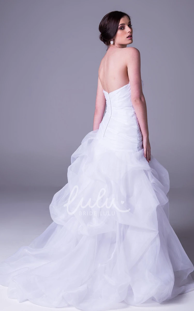 Organza Split-Front Strapless Wedding Dress