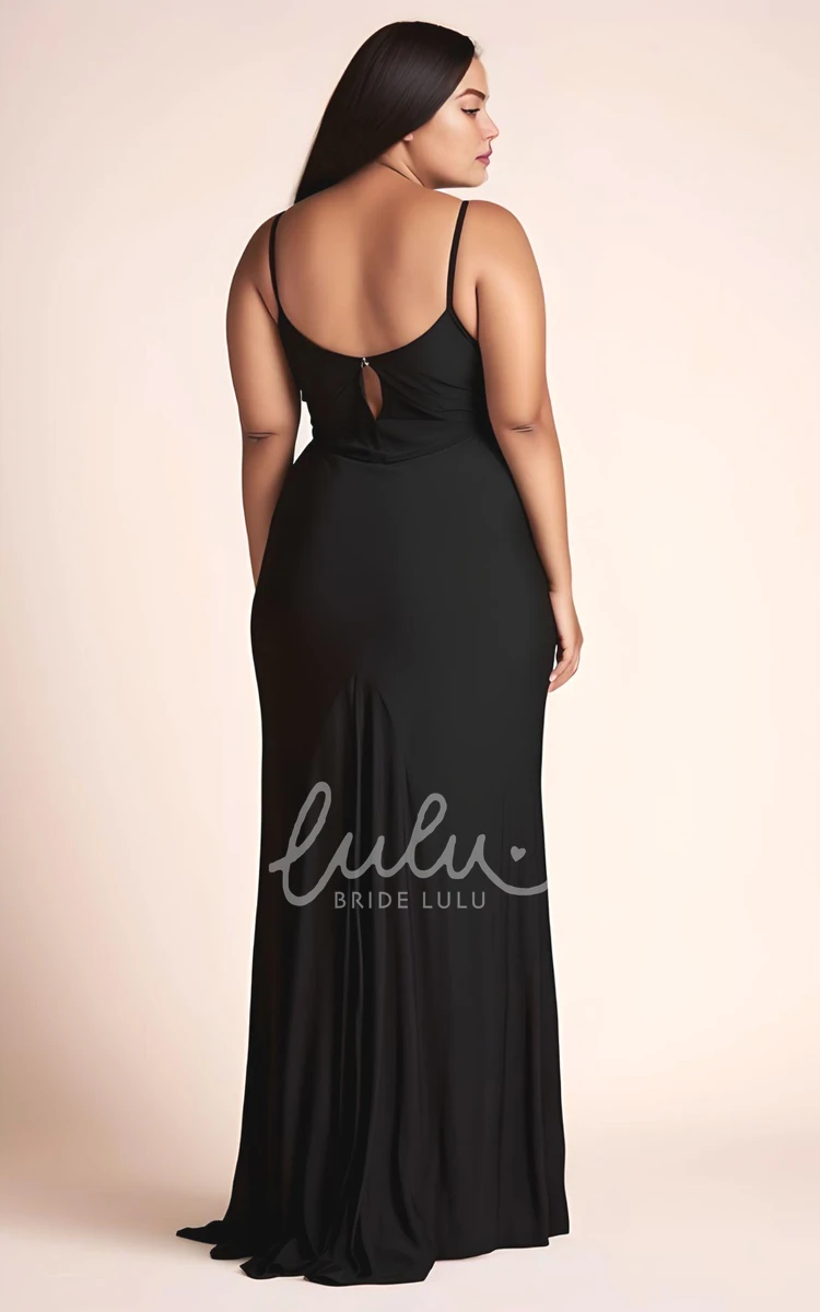 Chiffon Bridesmaid Dress with Split Front Plus Size Ethereal Sexy Casual