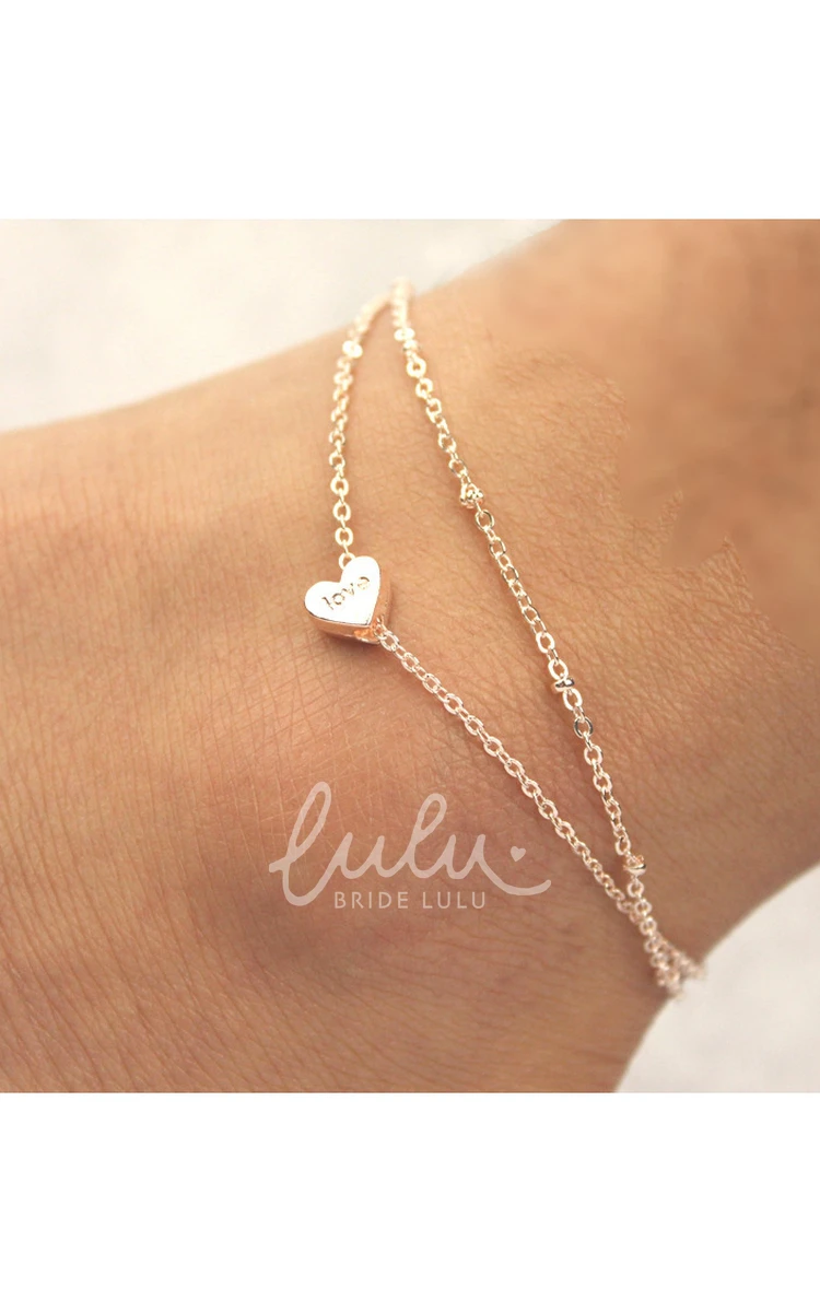 Gold Anklet Double Love Colorful Fashion Jewelry for Women
