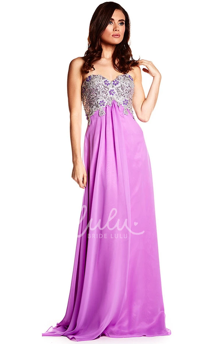 Jersey Sweetheart Prom Dress with Beading and Brush Train Sleeveless Bridesmaid Dress