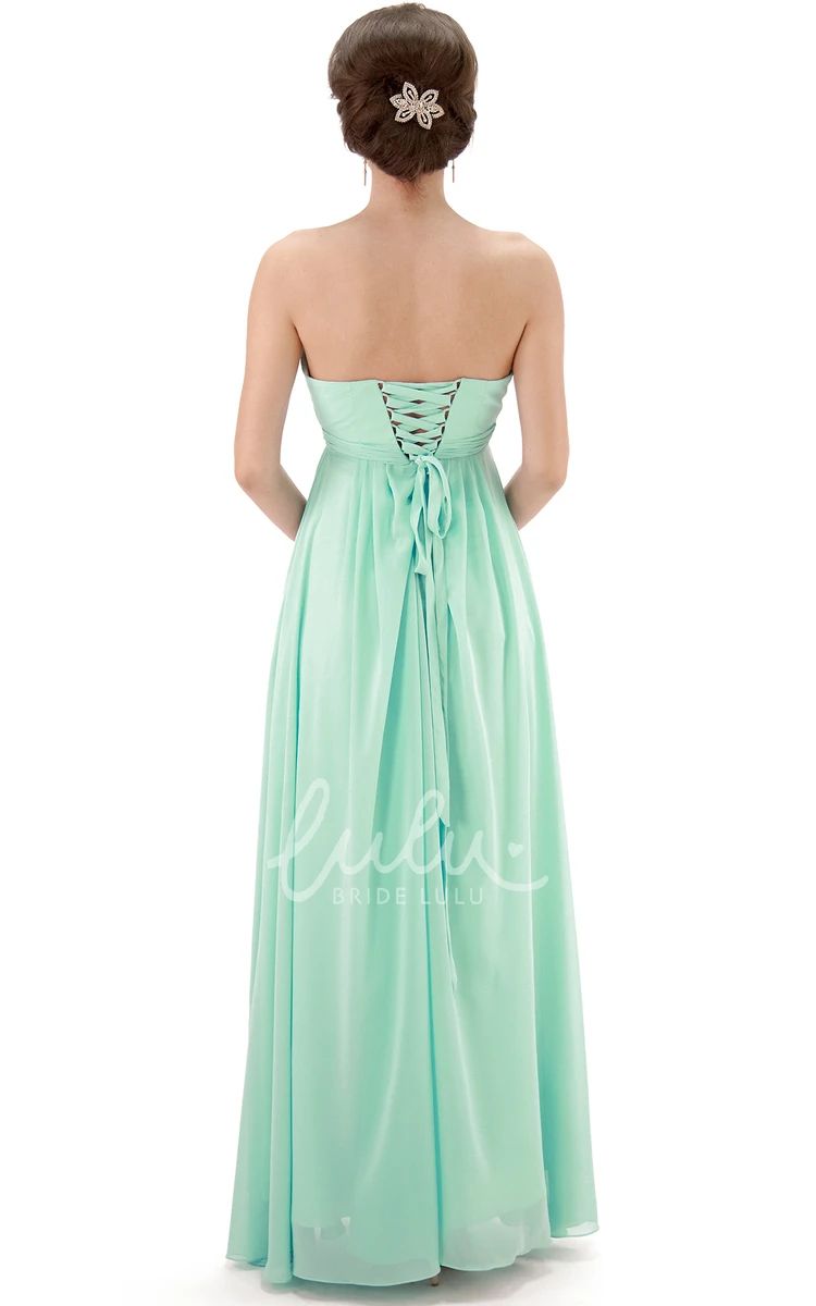 Sweetheart Draped Chiffon Bridesmaid Dress without Sleeves