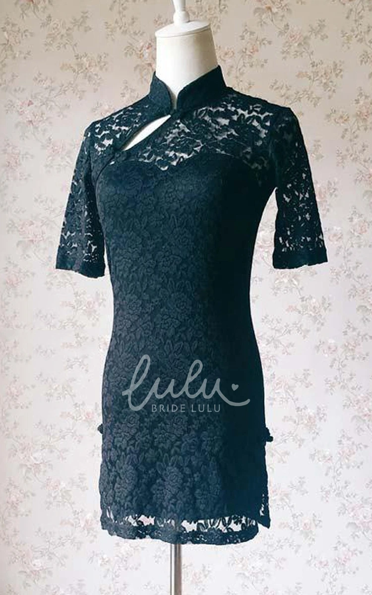 Short Black Lace Dress Chinese Style Custom Summer Formal