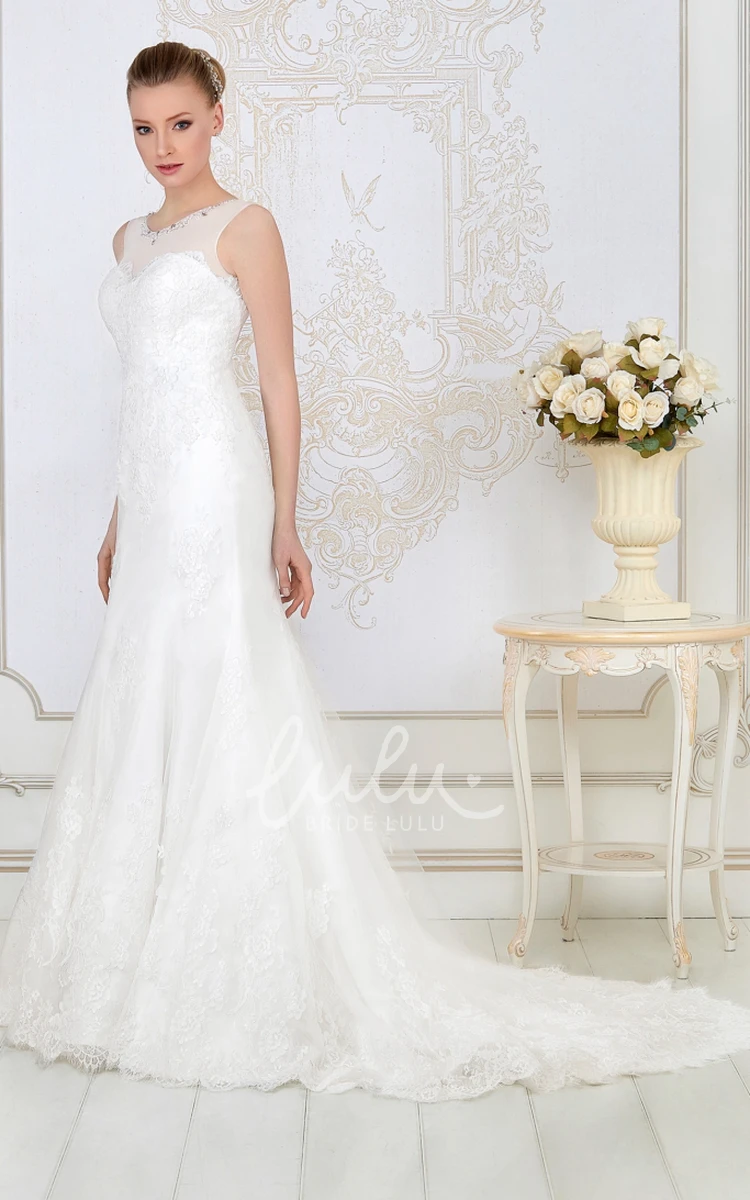 Lace Mermaid Wedding Dress with Scoop Neckline