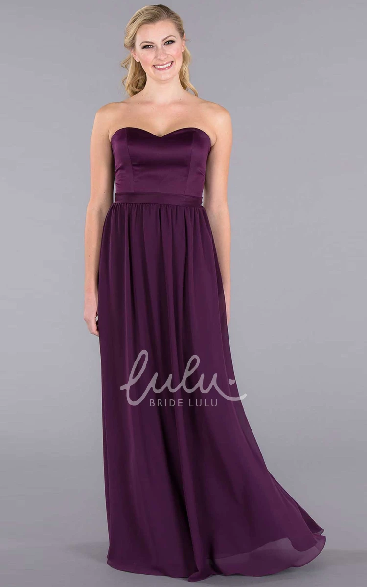 Sweetheart Sleeveless Chiffon Bridesmaid Dress Classy Dress for Bridesmaid Party