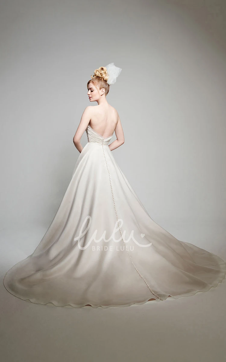 Organza Sweetheart Wedding Dress with Criss Cross & Backless Design Ball Gown Style