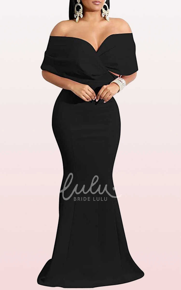 Satin V-Neck Mermaid Evening Dress with Criss Cross Elegant & Modern