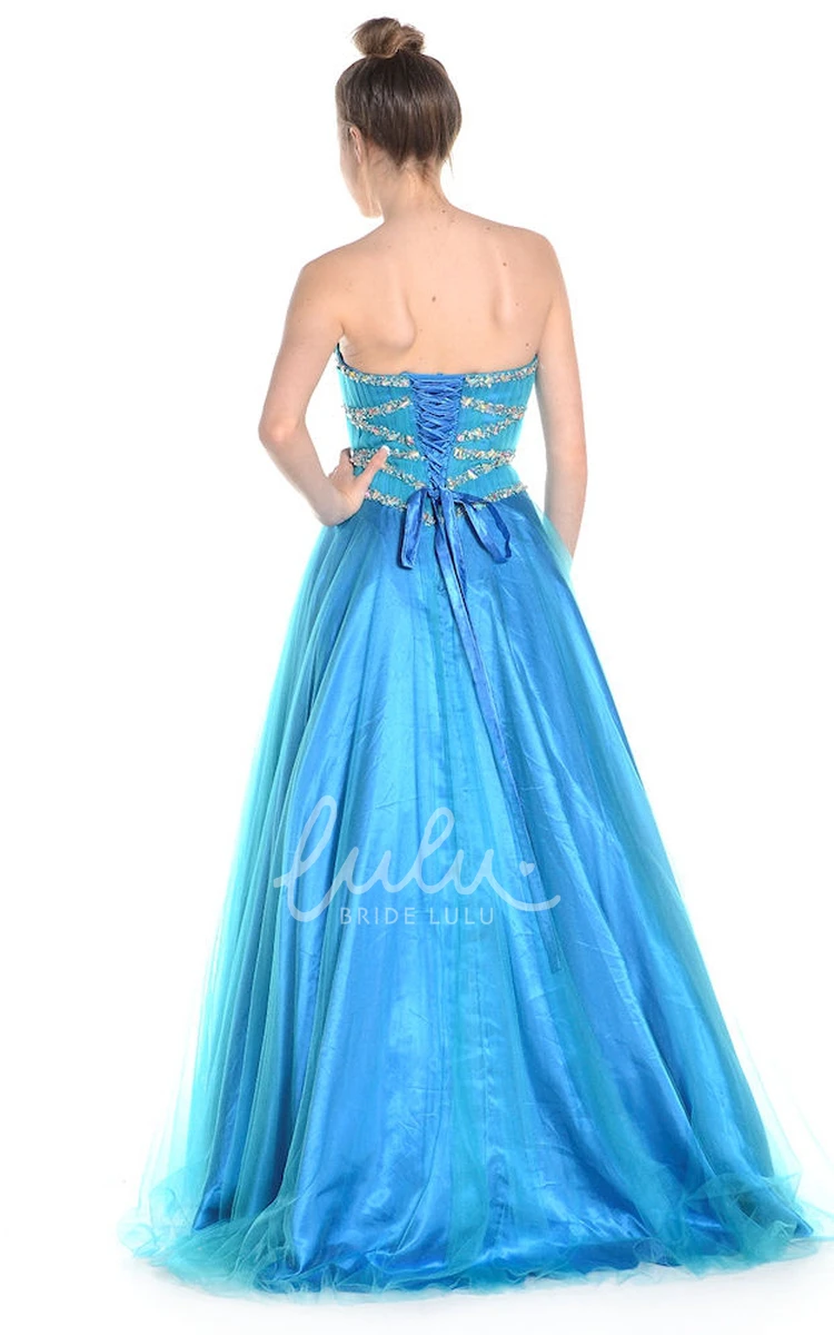 Sheath Tulle Sleeveless Prom Dress Beaded Sweetheart