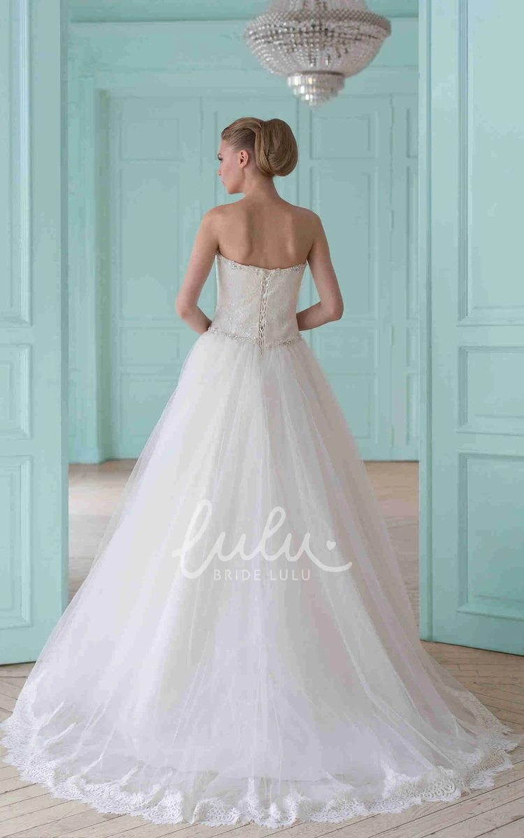 Crystal Detailing Sweetheart Tulle Wedding Dress Classic Ball Gown Style