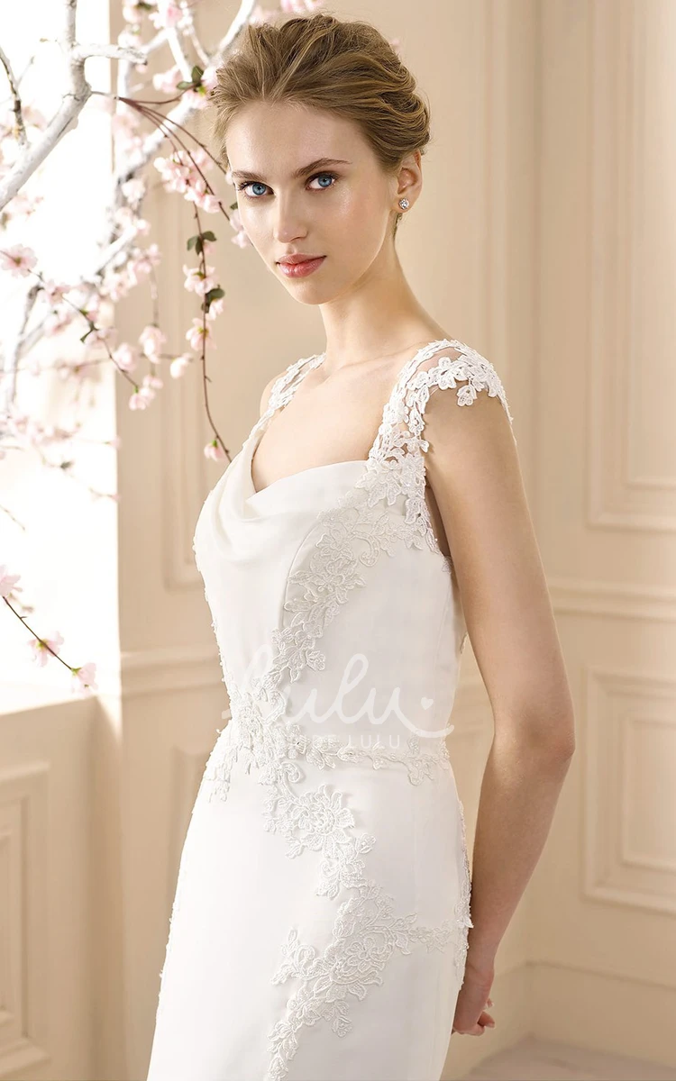 Appliqued Chiffon Strapped Wedding Dress Sleeveless Floor-Length