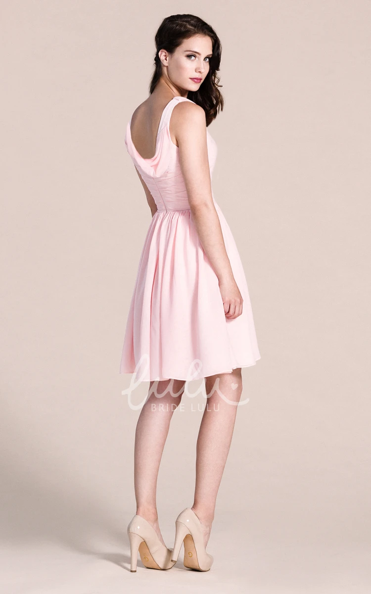 Sleeveless Scoop Pleated Dress Short & Classy