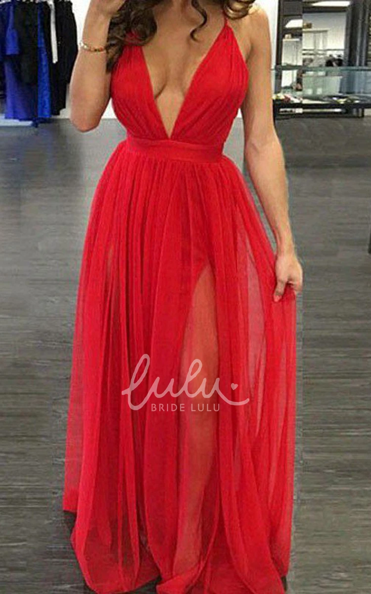 Chiffon V-Neck Sleeveless Floor-Length Women's A-Line Dress