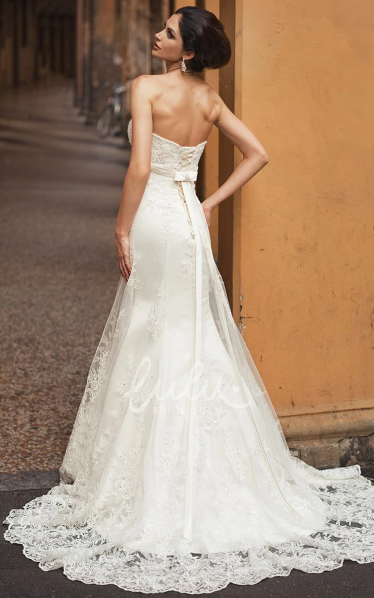 Sweetheart Lace Wedding Dress with Appliques Floor-Length and Sleeveless