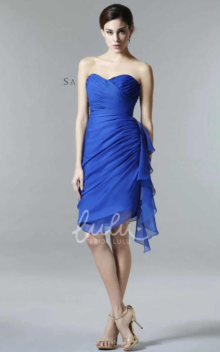 Sweetheart Sleeveless Chiffon Bridesmaid Dress with Criss-Cross & Pencil Style