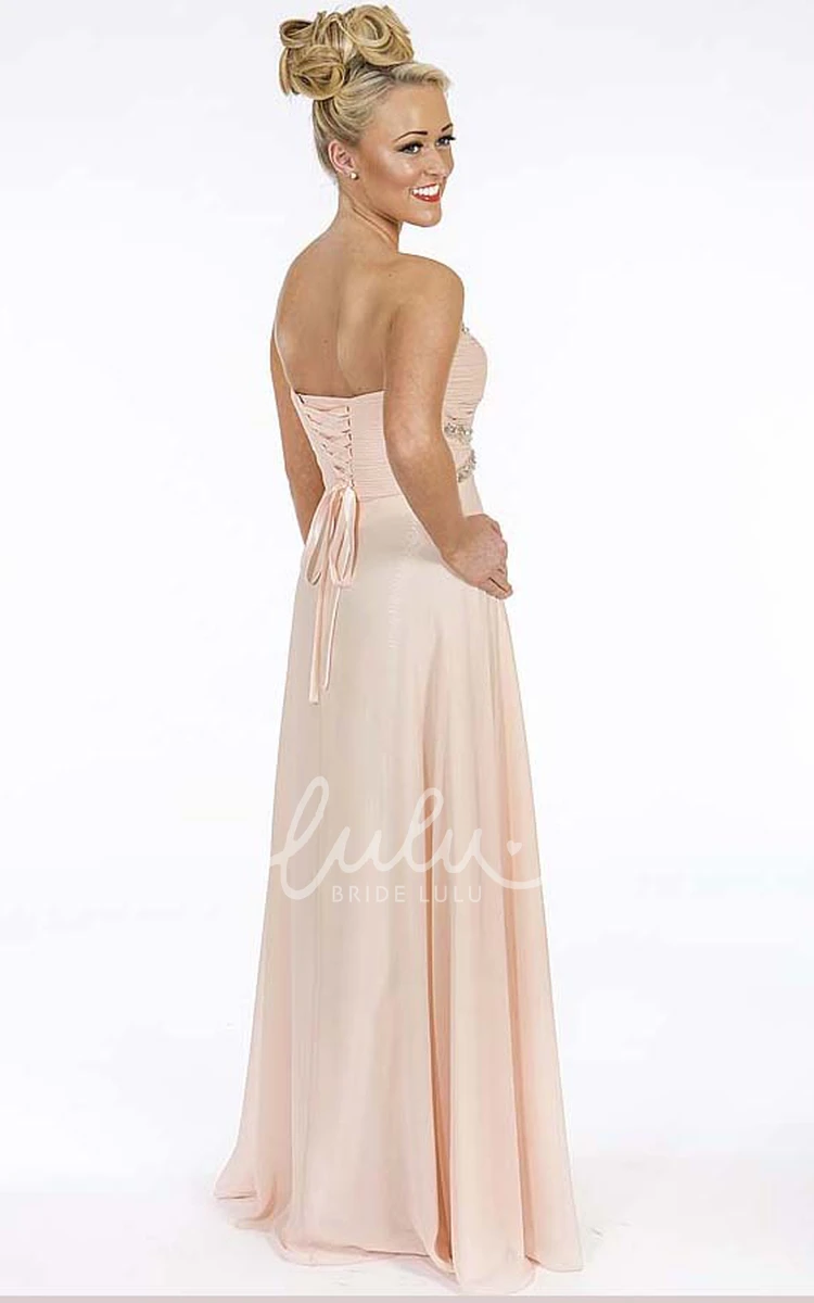Sweetheart Beaded Chiffon Prom Dress A-Line Empire Floor-Length
