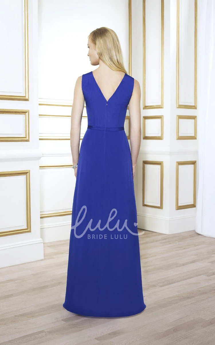 Draped Chiffon Mother Of The Bride Dress with Cape and V-Neckline