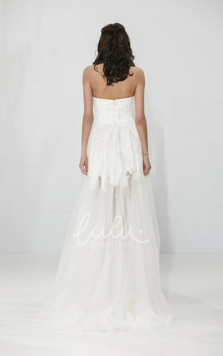 Sleeveless Tulle A-Line Wedding Dress with Beading and Zipper Classic Bridal Gown