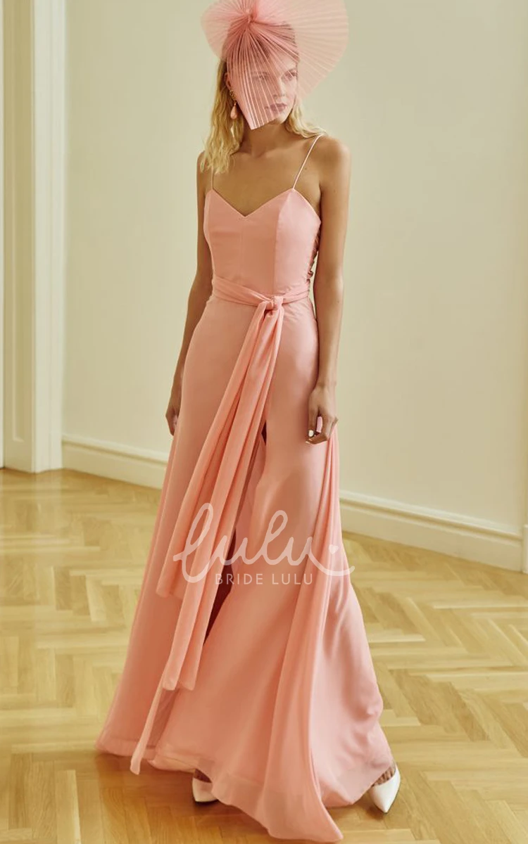 Modern Sleeveless Formal Dress with Sash A-Line