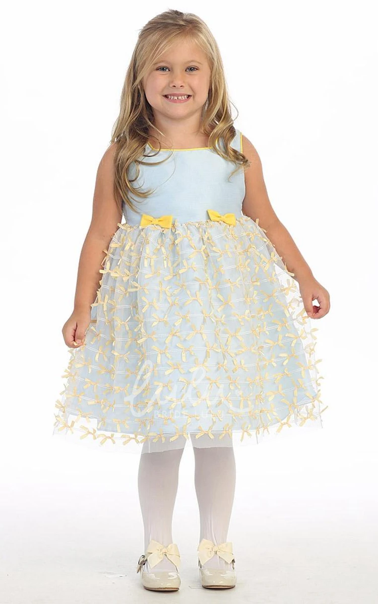 Sleeveless Bow Flower Girl Dress Dress for Girls