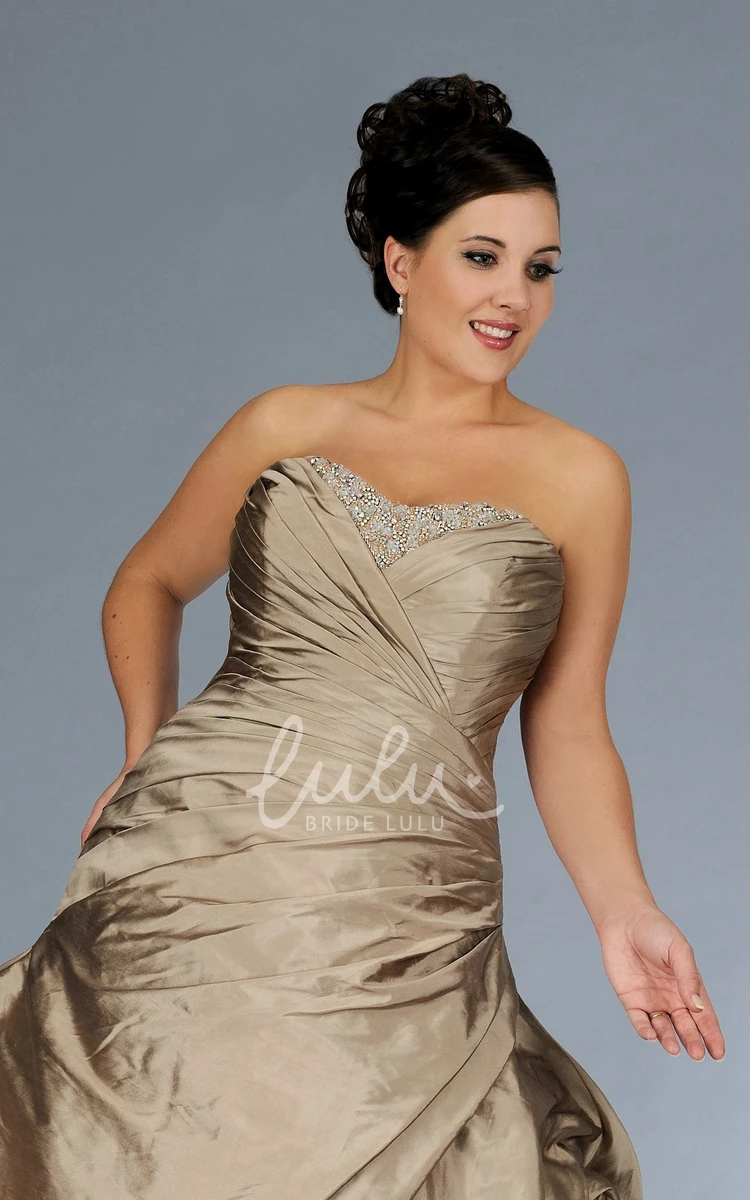 Satin Strapped Dress with Side Ruching Beading and Corset Back