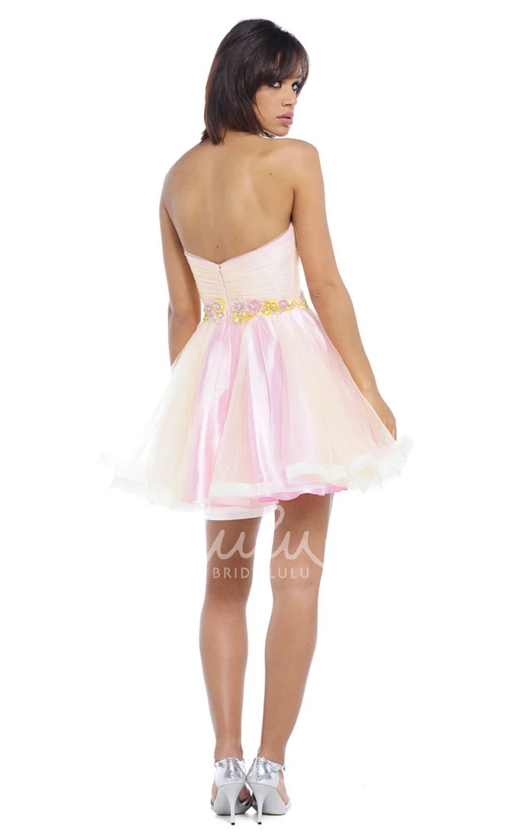 Jeweled Tulle Prom Dress with Sweetheart and V-Back