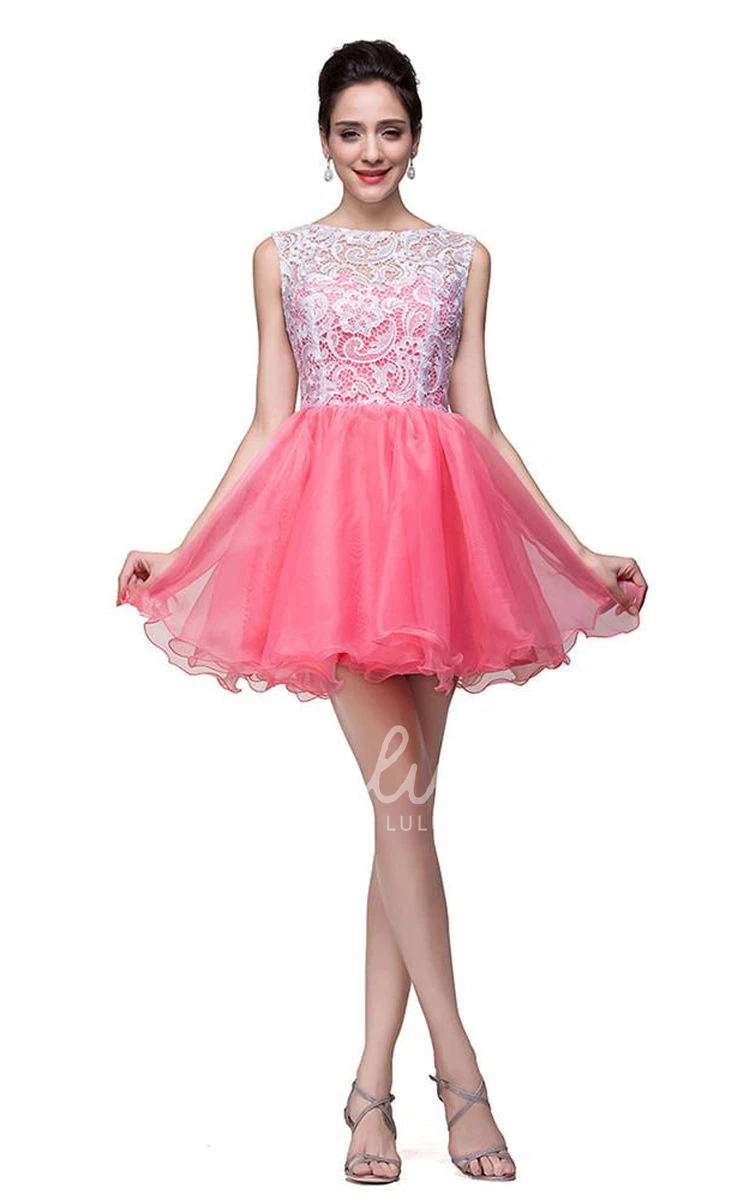 Sleeveless Lace Homecoming Dress Lovely Short Dress for Women