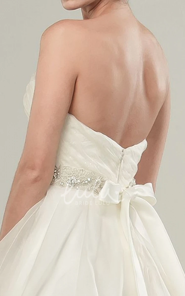 Sweetheart A-Line Tulle & Satin Wedding Dress with Jeweled Bodice