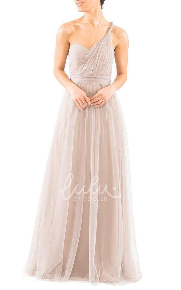 Convertible Tulle Bridesmaid Dress Floor-length & Flowy