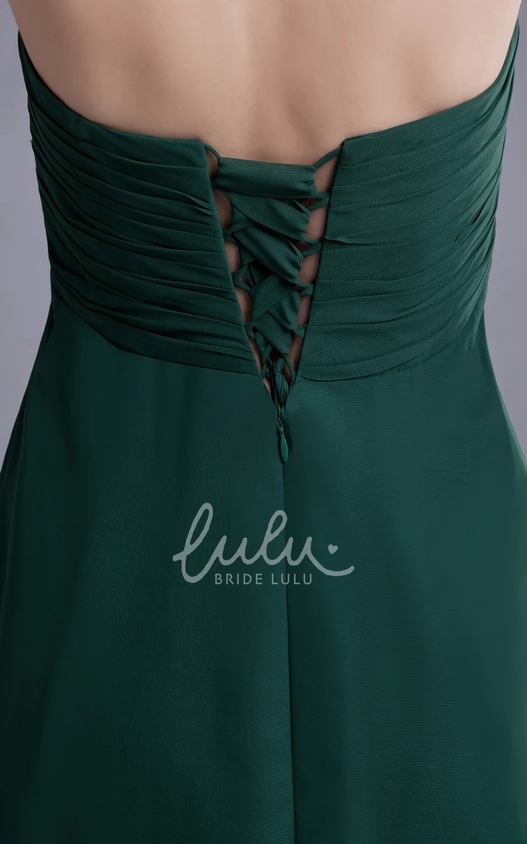 A-Line Knee Length Chiffon Prom Dress with Draping and Ruching Elegant Prom Dress 2024