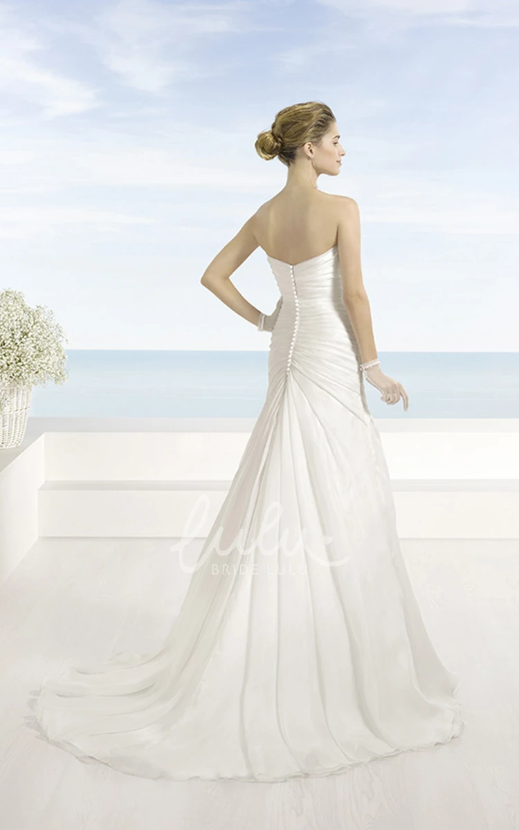 Chiffon A-Line Wedding Dress with Sweetheart and Criss Cross