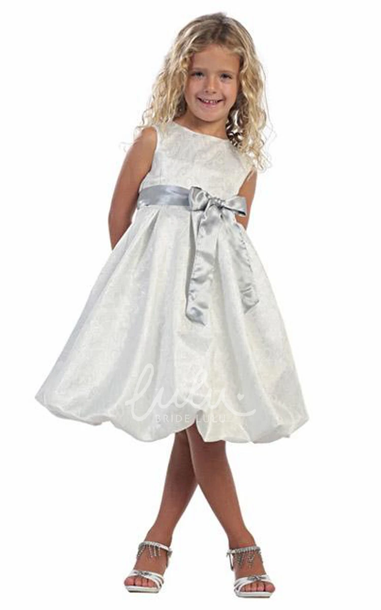 Tiered Flower Girl Dress Tea-Length Sleeveless 2024 Elegant