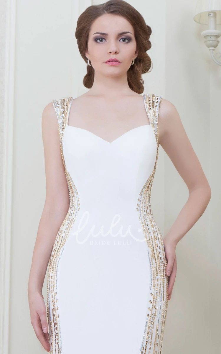 Maxi Sheath Prom Dress with Beaded Detailing and Sleeveless Cut