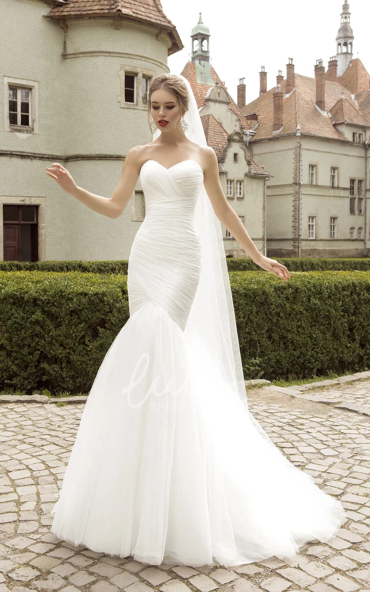 Ruched Sweetheart Floor-Length Wedding Dress in Mermaid Style