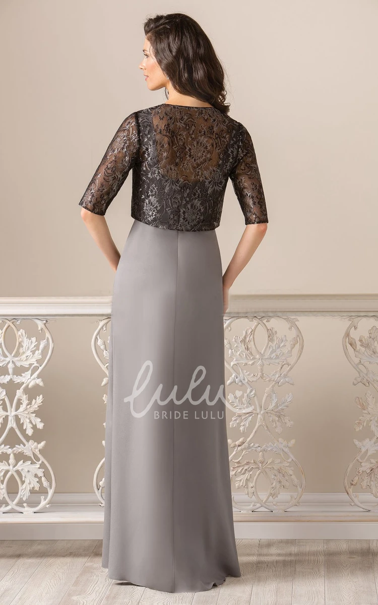 Half-Sleeved Jacket Style Sheath Mother Of The Bride Dress with Lace Detail Chic Half-Sleeved Sheath Mother Of The Bride Dress with Lace Detail