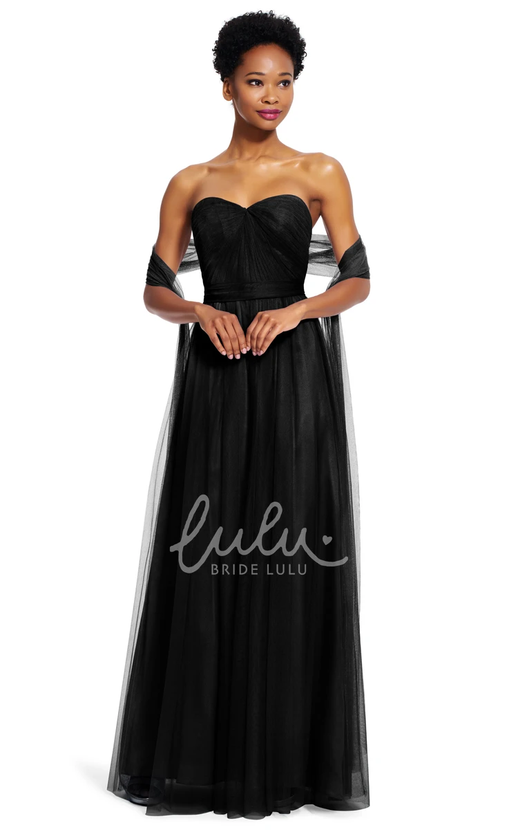 Strapless Ruched Tulle Sheath Bridesmaid Dress Classy and Chic