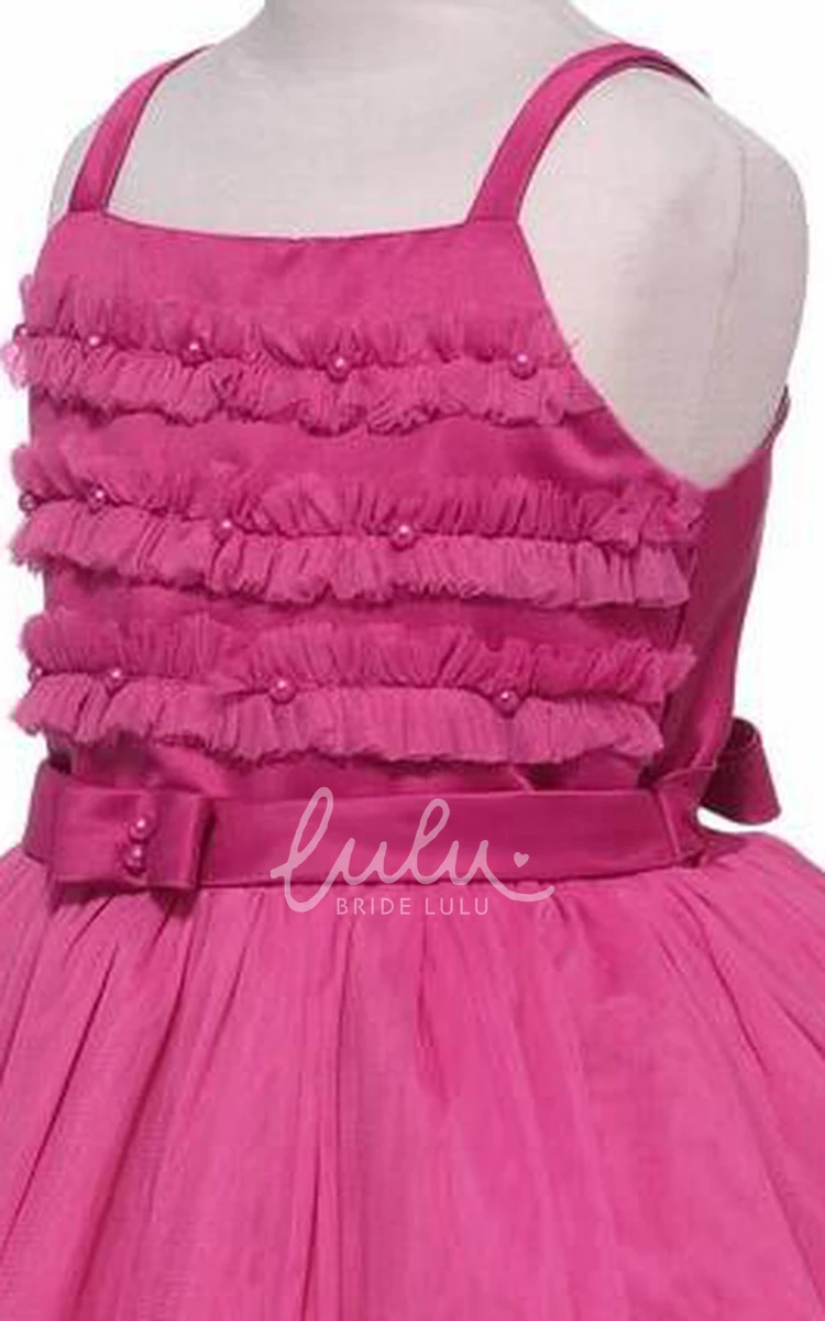 Tulle & Satin Flower Girl Dress with Embroidery Short Bolero Unique