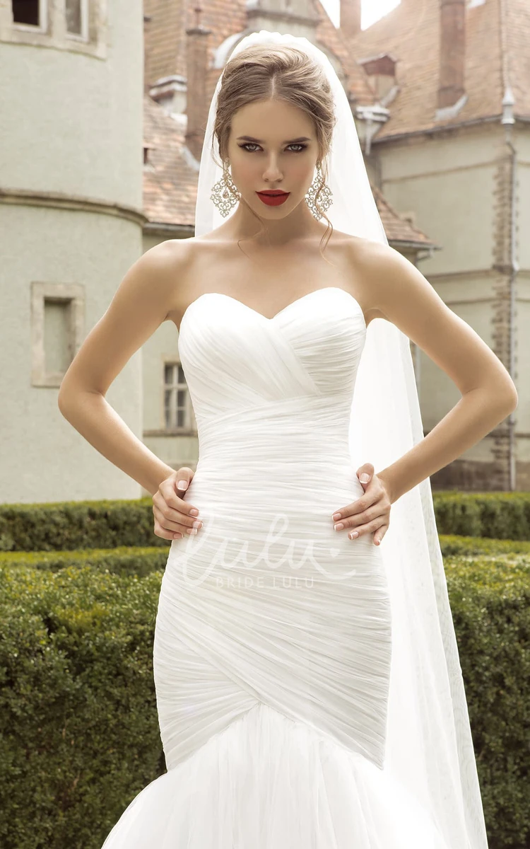 Ruched Sweetheart Floor-Length Wedding Dress in Mermaid Style