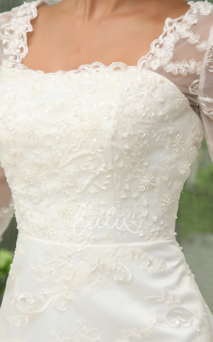 Vintage Lace Overlay Dress with Half-Sleeves Romantic & Unique