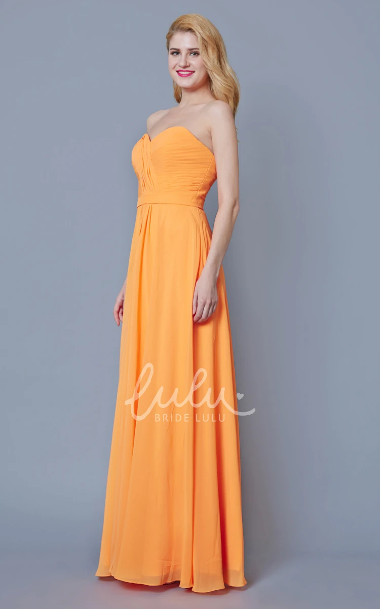 Chiffon Gown with Pleats Sleeveless Showy Women