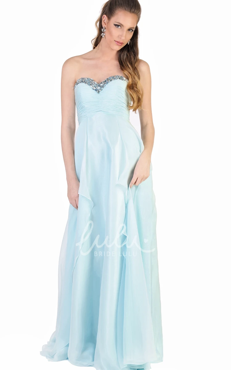 Tulle Sweetheart Sleeveless A-Line Formal Dress with Beading and Draping