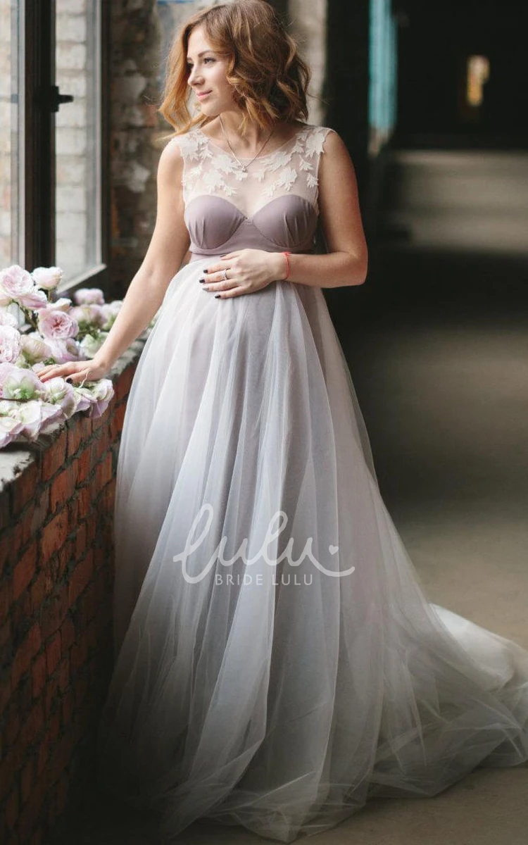 Lace Maternity Dress With Appliques Bat Sleeve