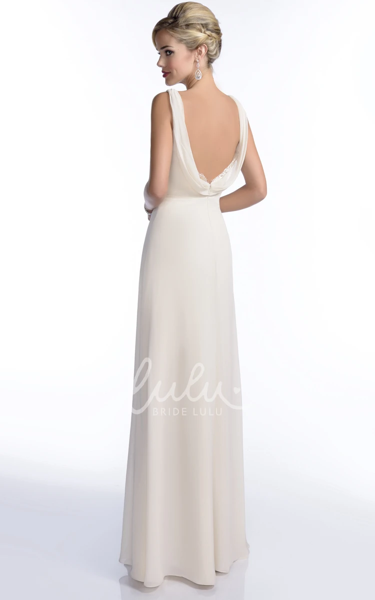 Sleeveless A-Line Chiffon Bridesmaid Dress V-Neck Crisscross
