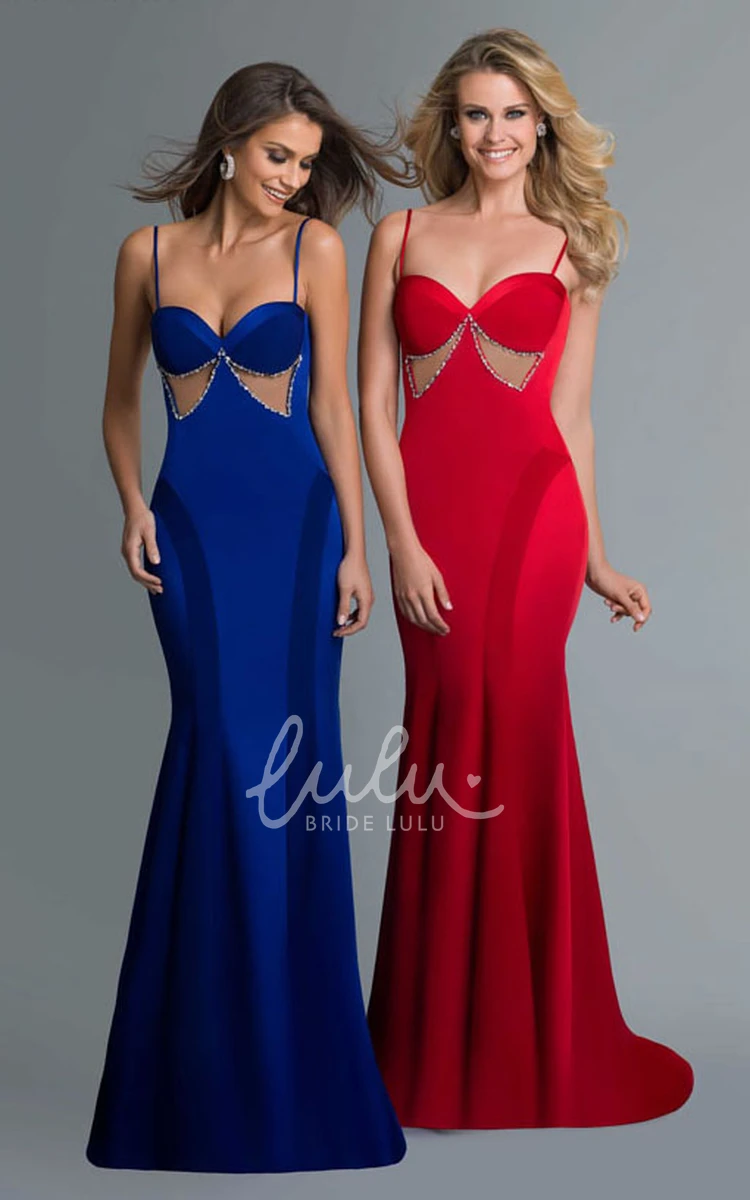 Backless Bow-Adorned Sheath Prom Dress in Jersey Fabric