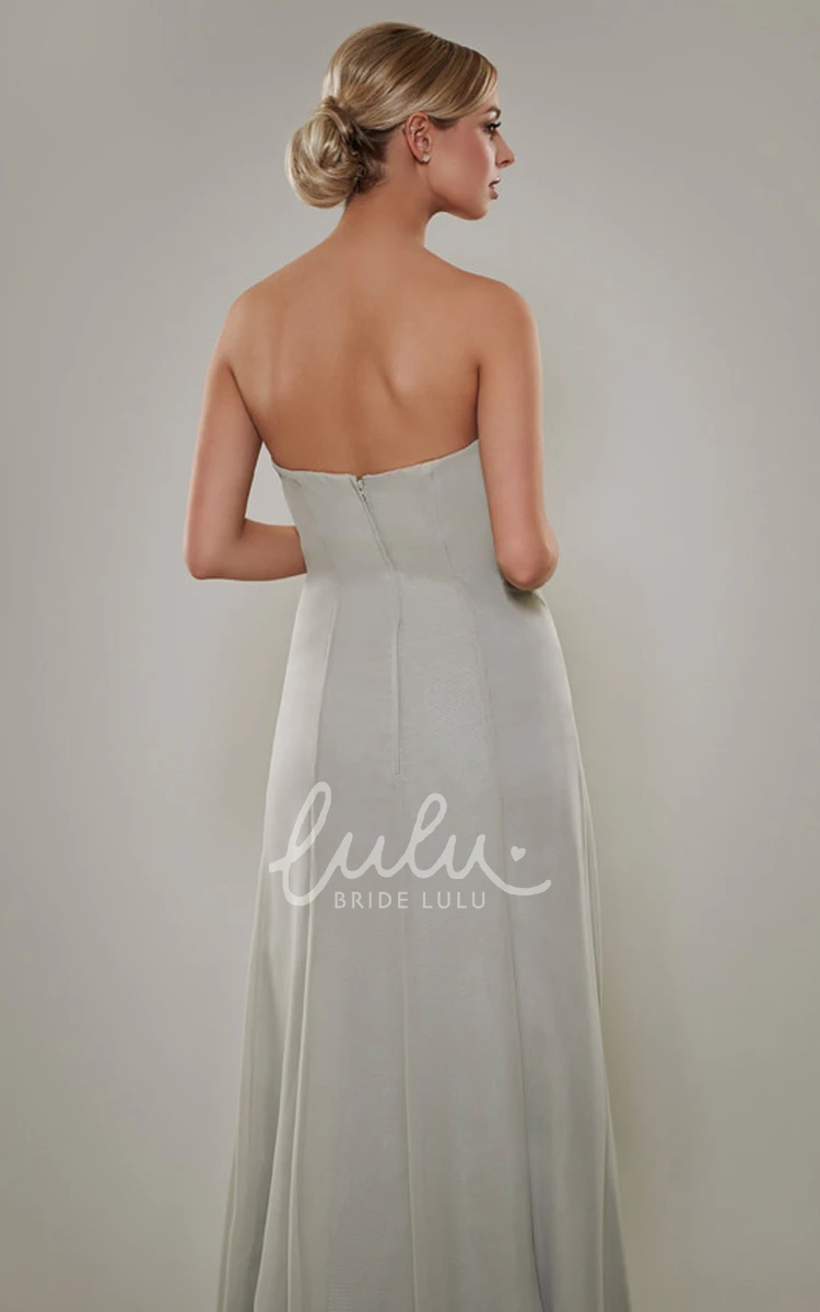 Empire Chiffon Bridesmaid Dress with Ruched Bodice Sleeveless Sweetheart