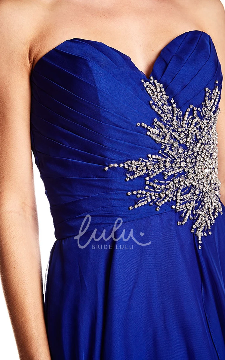 Sleeveless Chiffon Prom Dress with Sweetheart Neckline and Criss-Cross Back